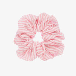 Wauw Capow-Girls Pink Pinstripe Hair Scrunchie | Childrensalon Outlet