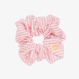 Wauw Capow-Girls Pink Pinstripe Hair Scrunchie | Childrensalon Outlet