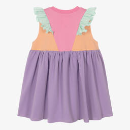 Wauw Capow-فستان قطن عضوي جيرسي لون زهري وبنفسجي | Childrensalon Outlet