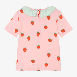 Wauw Capow-Розовая футболка с клубникой | Childrensalon Outlet