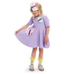 Wauw Capow-فستان قطن جيرسي عضوي لون بنفسجي | Childrensalon Outlet