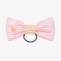 Wauw Capow-Girls Seersucker Pink Bow Elastic | Childrensalon Outlet