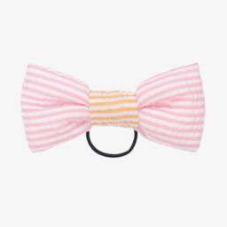 Wauw Capow-Girls Seersucker Pink Bow Elastic | Childrensalon Outlet