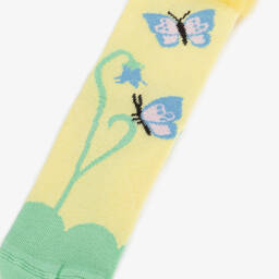 Wauw Capow-جوارب قطن عضوي وتول لون أصفر للبنات | Childrensalon Outlet