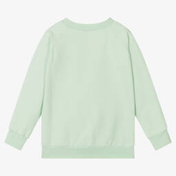 Wauw Capow-Green Cotton Badger Sweatshirt | Childrensalon Outlet