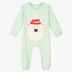 Wauw Capow-Green Polar Bear Romper | Childrensalon Outlet