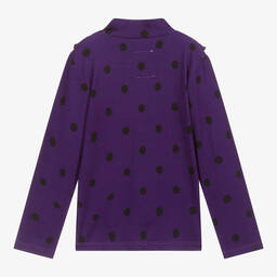 Wauw Capow-توب بياقة عالية فيسكوز جيرسي لون أرجواني داكن للبنات | Childrensalon Outlet