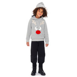 Wauw Capow-Young Gentleman's Grey Reindeer Sweatshirt | Childrensalon Outlet