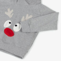 Wauw Capow-Young Gentleman's Grey Reindeer Sweatshirt | Childrensalon Outlet