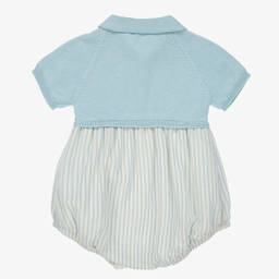 Wedoble-Baby Boys Blue Cotton Shortie | Childrensalon Outlet