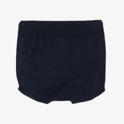 Wedoble-Baby Girls Blue Knitted Shorts | Childrensalon Outlet