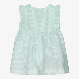 Wedoble-Baby Girls Green Cotton Dress | Childrensalon Outlet