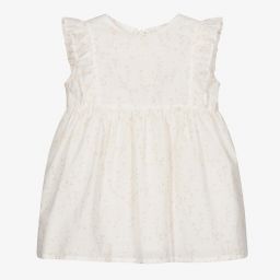 Wedoble-Baby Girls Ivory Cotton Dress | Childrensalon Outlet