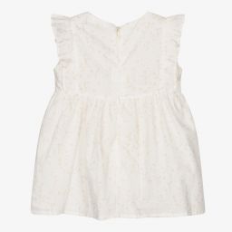 Wedoble-Baby Girls Ivory Cotton Dress | Childrensalon Outlet