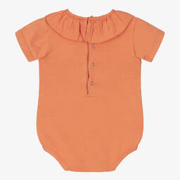 Wedoble-Baby Girls Orange Cotton Bodysuit | Childrensalon Outlet
