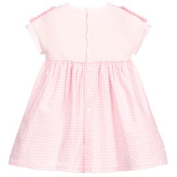 Wedoble-Baby Girls Pink Cotton Dress | Childrensalon Outlet