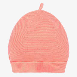 Wedoble-Baby Girls Pink Cotton Knit Hat | Childrensalon Outlet