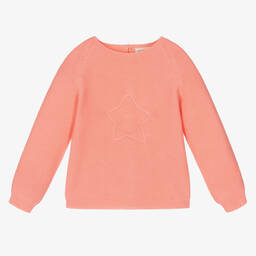Wedoble-Baby Girls Pink Cotton Knit Jumper | Childrensalon Outlet
