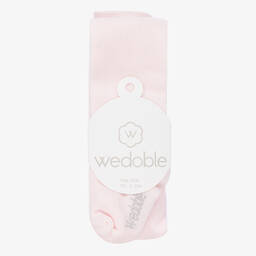 Wedoble-Baby Girls Pink Cotton Tights | Childrensalon Outlet