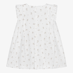 Wedoble-Baby Girls White Cotton Dress | Childrensalon Outlet