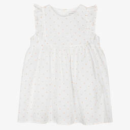 Wedoble-Baby Girls White Cotton Dress | Childrensalon Outlet
