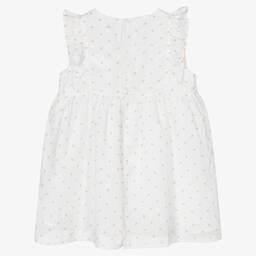 Wedoble-Baby Girls White Cotton Dress | Childrensalon Outlet