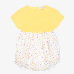 Wedoble-Baby Girls Yellow Cotton Shortie | Childrensalon Outlet