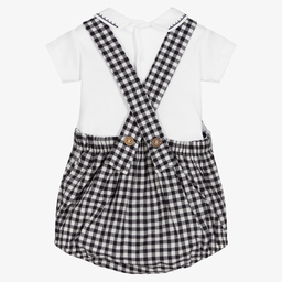 Wedoble-Боди и черный полукомбинезон в мелкую клетку | Childrensalon Outlet