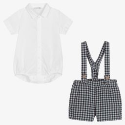 Wedoble-Blue Gingham Shorts Set | Childrensalon Outlet