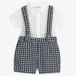 Wedoble-Blue Gingham Shorts Set | Childrensalon Outlet