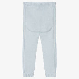Wedoble-Blue Wool Knit Trousers | Childrensalon Outlet
