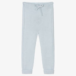 Wedoble-Blue Wool Knit Trousers | Childrensalon Outlet