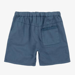 Wedoble-Boys Blue Organic Cotton Shorts | Childrensalon Outlet