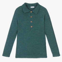 Wedoble-Boys Green Wool Knit Jumper | Childrensalon Outlet