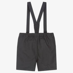 Wedoble-Boys Grey Cotton & Linen Shorts | Childrensalon Outlet