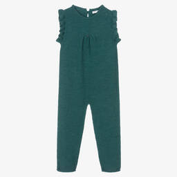 Wedoble-Girls Green Wool Jumpsuit | Childrensalon Outlet