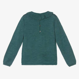 Wedoble-Girls Green Wool Knit Jumper | Childrensalon Outlet
