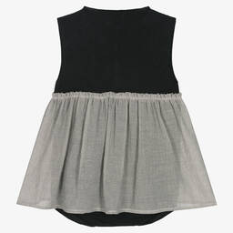 Wedoble-Girls Grey Organic Cotton Dress  | Childrensalon Outlet