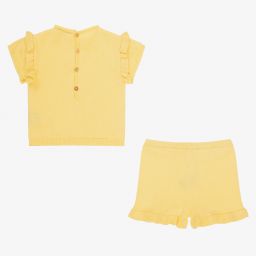 Wedoble-Girls Yellow Knit Shorts Set | Childrensalon Outlet