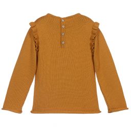 Wedoble-Girls Yellow Wool Knit Sweater | Childrensalon Outlet