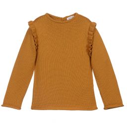 Wedoble-Girls Yellow Wool Knit Sweater | Childrensalon Outlet