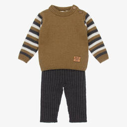 Wedoble-Green Cashmere Trouser Set | Childrensalon Outlet