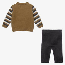 Wedoble-Green Cashmere Trouser Set | Childrensalon Outlet