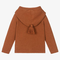 Wedoble-Orange Knitted Hooded Cardigan | Childrensalon Outlet