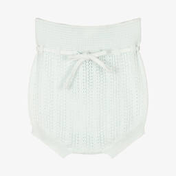 Wedoble-Pale Blue Cotton Knit Bloomer Shorts | Childrensalon Outlet