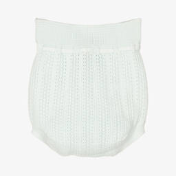 Wedoble-Pale Blue Cotton Knit Bloomer Shorts | Childrensalon Outlet