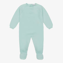 Wedoble-Pale Green Cotton Knit Babygrow | Childrensalon Outlet