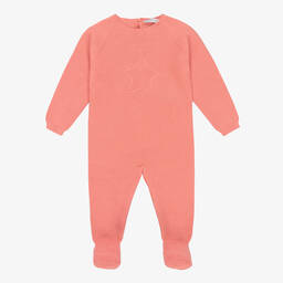 Wedoble-Pink Cotton Knit Babygrow | Childrensalon Outlet