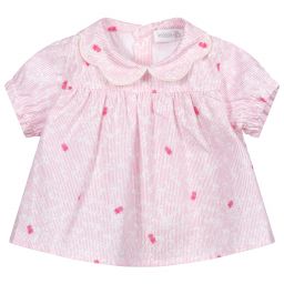 Wedoble-Pink & White Cotton Blouse | Childrensalon Outlet