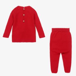 Wedoble-Red Wool Knit 2 Piece Babygrow | Childrensalon Outlet